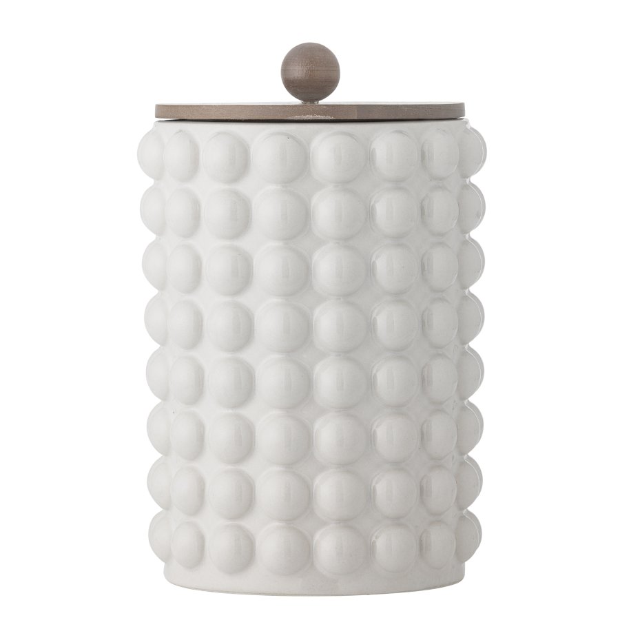 CREATIVE COLLECTION Madge Glas mit Deckel, Weiß, Steingut (T17xH27 cm)