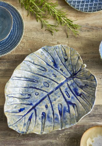 CREATIVE COLLECTION Rowan serveringsfat, bl, steinty