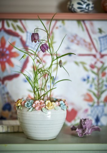 CREATIVE COLLECTION Eanna Blumentopfhalter, Rosa, Steingut (T19,5xH14 cm)