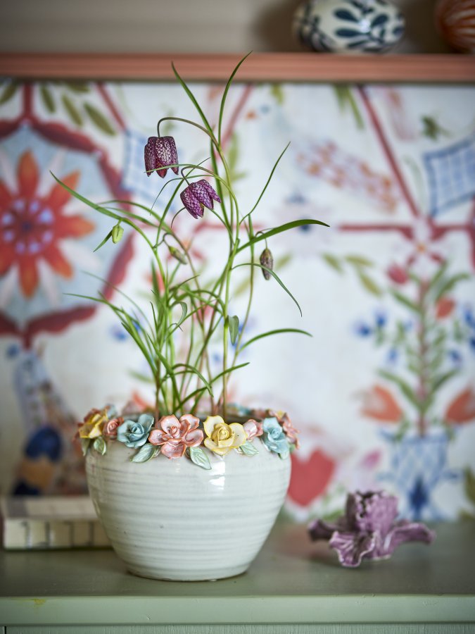 CREATIVE COLLECTION Eanna Blumentopfhalter, Rosa, Steingut (T19,5xH14 cm)