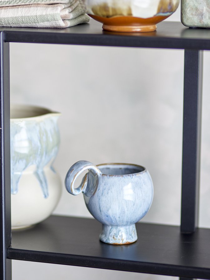 BLOOMINGVILLE Avonlea Tasse, Blau, Steingut (D9xH10,5 cm, 4er-Set)