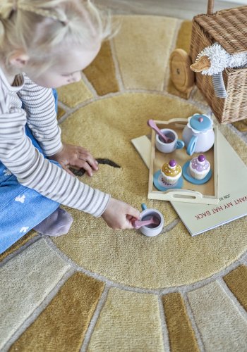 BLOOMINGVILLE MINI Sonnenteppich, Gelb, Wolle (D110 cm)