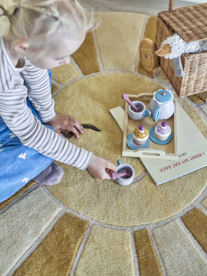 BLOOMINGVILLE MINI Sonnenteppich, Gelb, Wolle (D110 cm)