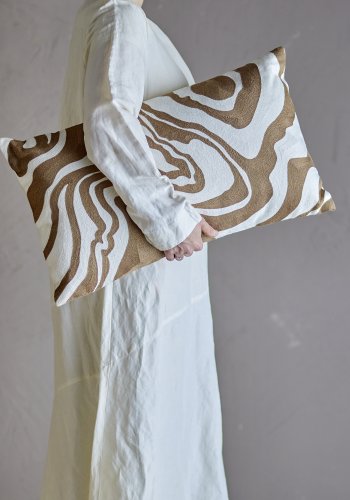 BLOOMINGVILLE Aba Kissen, Natur, Baumwolle (L60xB35 cm)