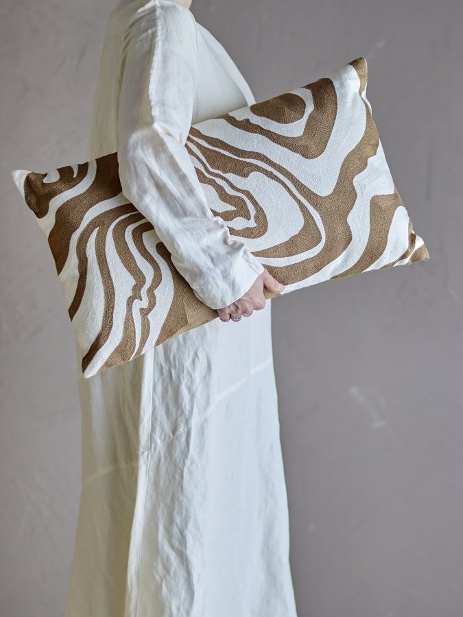 BLOOMINGVILLE Aba Kissen, Natur, Baumwolle (L60xB35 cm)