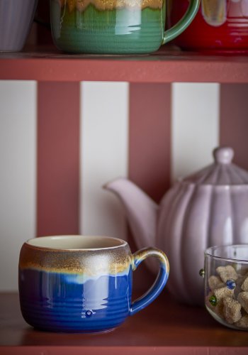 BLOOMINGVILLE Sheen Tasse, Blau, Steingut (D10,5xH8 cm, 4er-Set)