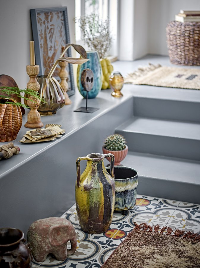 CREATIVE COLLECTION Wilder Deko Vase, Gelb, Terrakotta