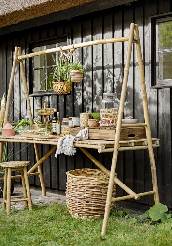 BLOOMINGVILLE Malo havebord, m. stativ, rektangulr - natur bambus (178x75)