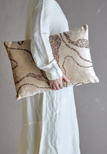 BLOOMINGVILLE Adelona Kissen, Braun, Viskose (L50xB35 cm)