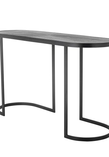 BLOOMINGVILLE Carter konsollbord, ovalt - svart furu og svart metall (110x38,5)