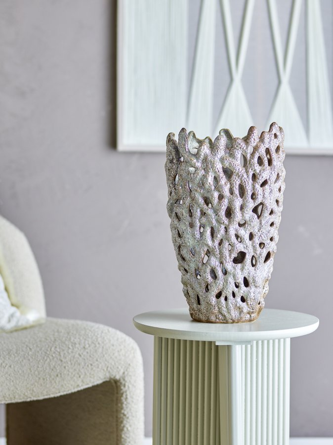 BLOOMINGVILLE Eunice Dekovase, Weiß, Steingut (D22,5xH37 cm)