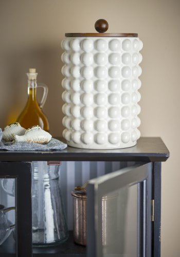 CREATIVE COLLECTION Madge Glas mit Deckel, Weiß, Steingut (T17xH27 cm)