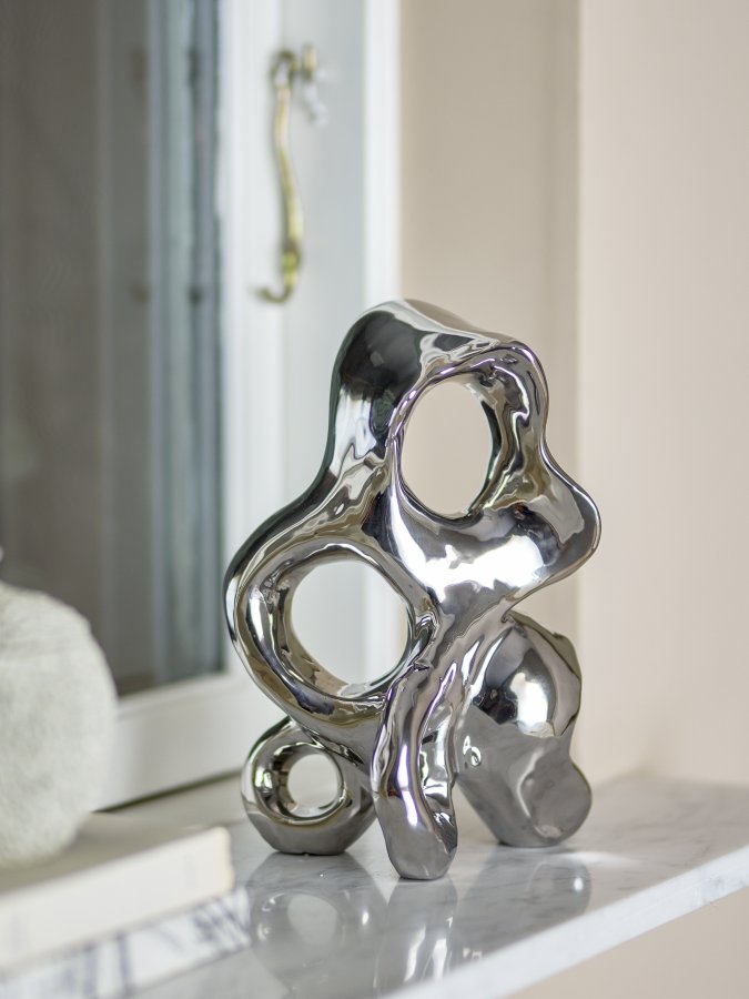 BLOOMINGVILLE Vinini Deco, Silber, Steingut (L18xH27xB13 cm)