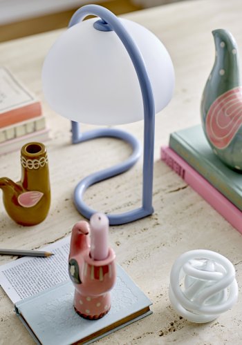 BLOOMINGVILLE Bordlampe med gaver, bl, akryl