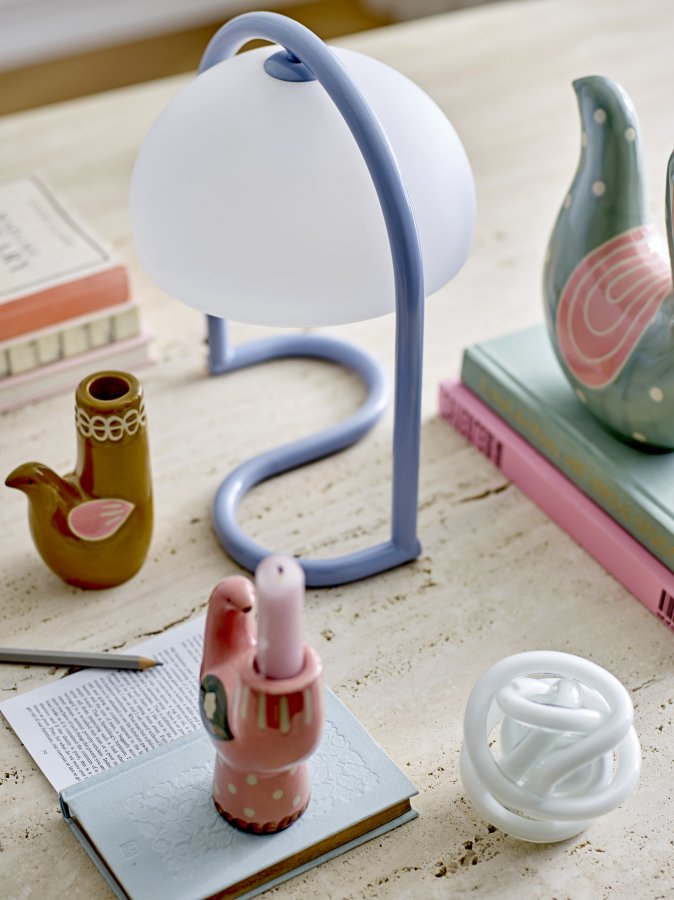 BLOOMINGVILLE Bordlampe med gaver, bl, akryl