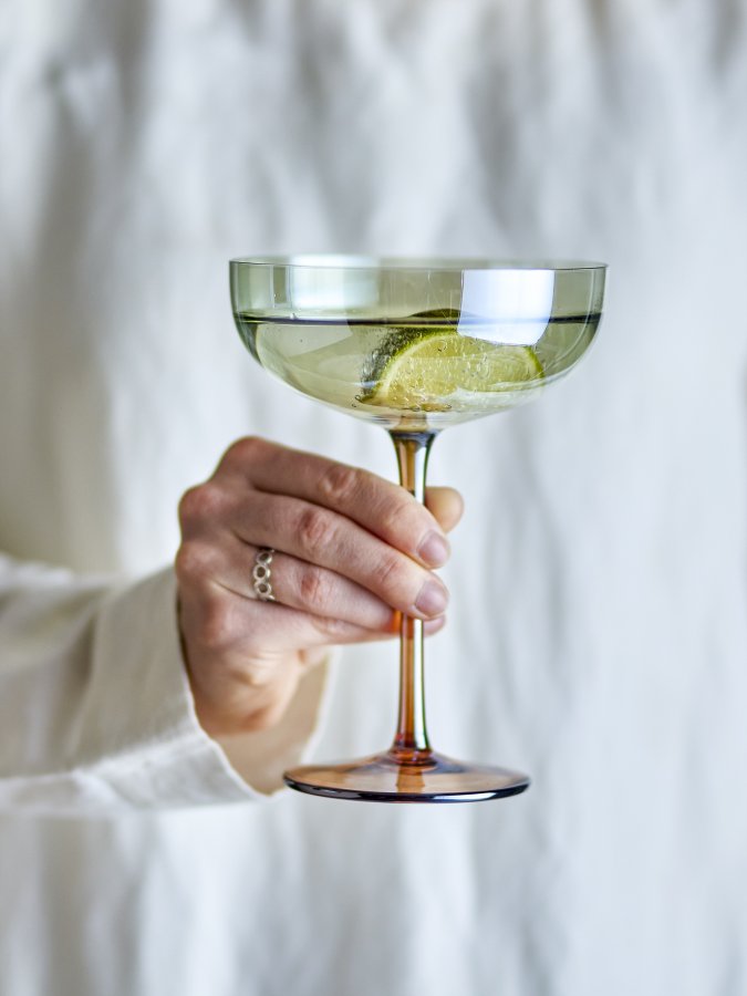 BLOOMINGVILLE Aston Cocktailglas, Bronze, Glas (D12xH17 cm, 4er Set)