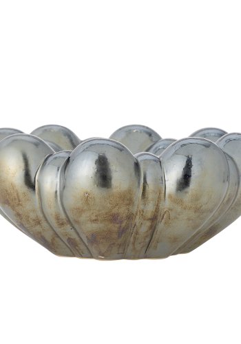 BLOOMINGVILLE Sheeran Schale, Silber, Steingut (D31,5xH14 cm)