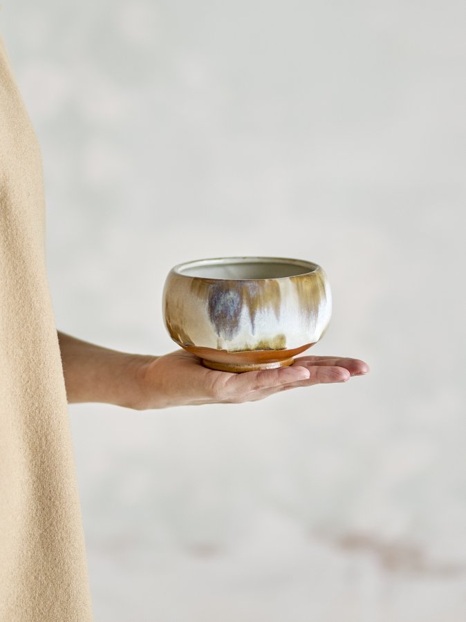 BLOOMINGVILLE Jadeskl, naturlig, steinty (D12xH7,5 cm, sett med 4)