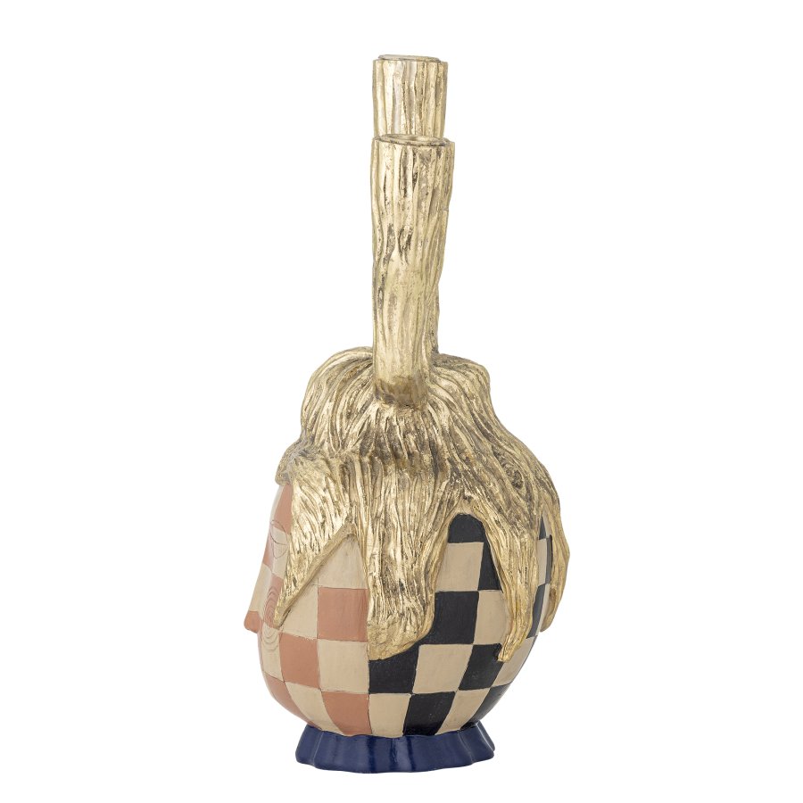 BLOOMINGVILLE Medusa lysestage - guld polyresin