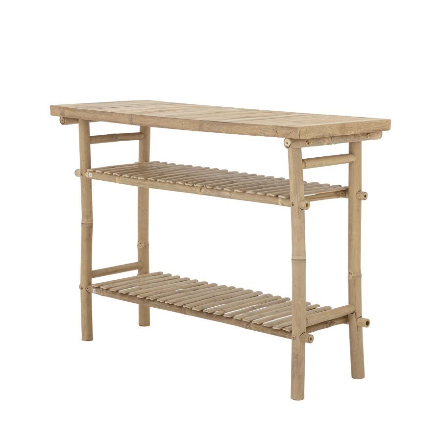 BLOOMINGVILLE Sole sidebord, med 2 hyller - naturlig bambus (100x40)