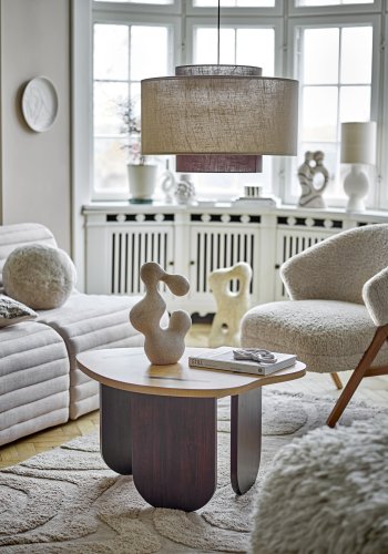 BLOOMINGVILLE Camino loungestol - naturlig stoff og brunt gummitre