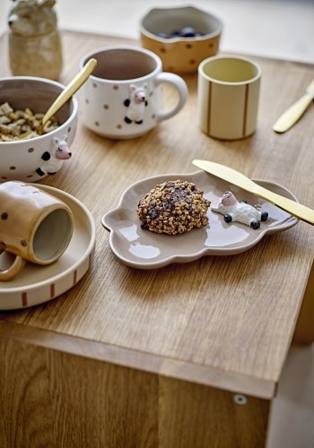 BLOOMINGVILLE MINI Dukketallerken, Brun, Stenty