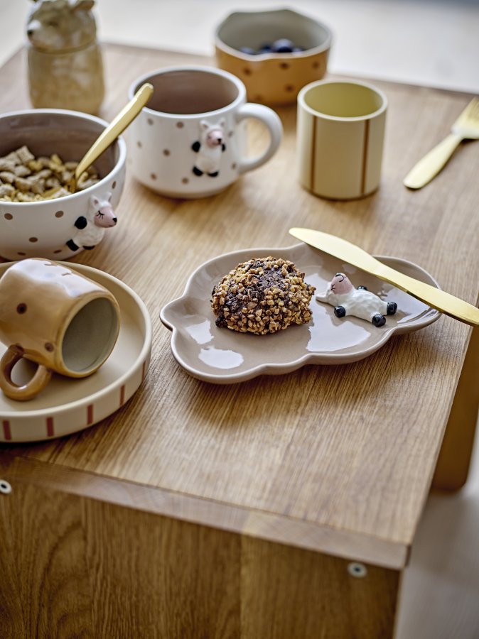 BLOOMINGVILLE MINI Dukketallerken, Brun, Stenty