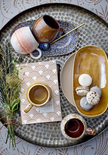 BLOOMINGVILLE Paula Tasse, Blau, Steinzeug, D9xH8 cm