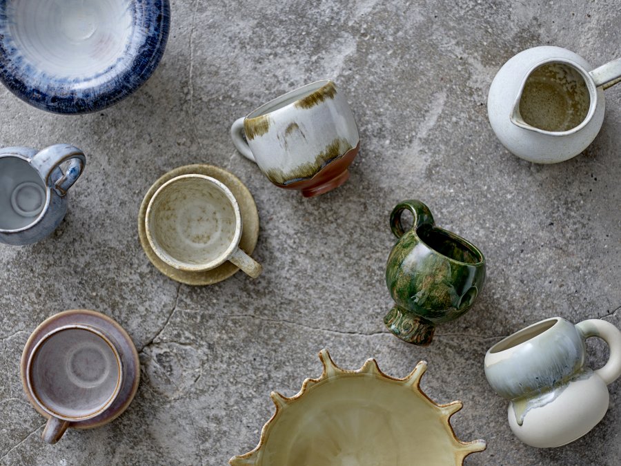 BLOOMINGVILLE Avonlea Tasse, Grn, Steingut (D9xH10,5 cm, 4er-Set)