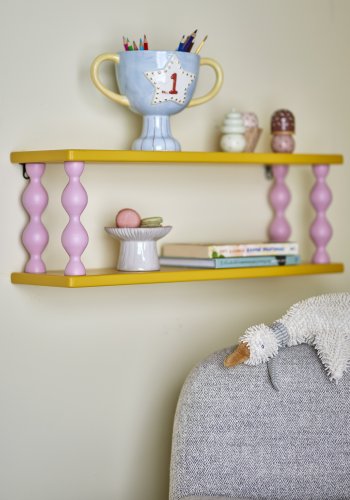 BLOOMINGVILLE MINI Bibiola-hylla, gul, MDF (L60xH21,5xB17 cm)