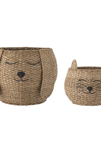 BLOOMINGVILLE MINI Milus Korb – braunes Bankuangras und Rattan (2er-Set)
