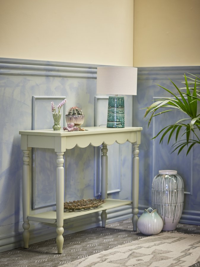 CREATIVE COLLECTION Salla Konsolentisch, Grün, Kiefer (L106xH81xB36 cm)