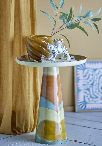 BLOOMINGVILLE Brooke sidebord, rundt - gult og flerfarget metall (45,5)