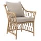 BLOOMINGVILLE Belluce Outdoor Loungesessel, mit Hocker, Armlehnen und Kissen – natürliches Polyrattan
