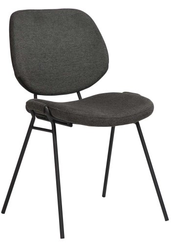 DAN-FORM Yeet Esszimmerstuhl - schwarzer Stoff und schwarzer Stahl