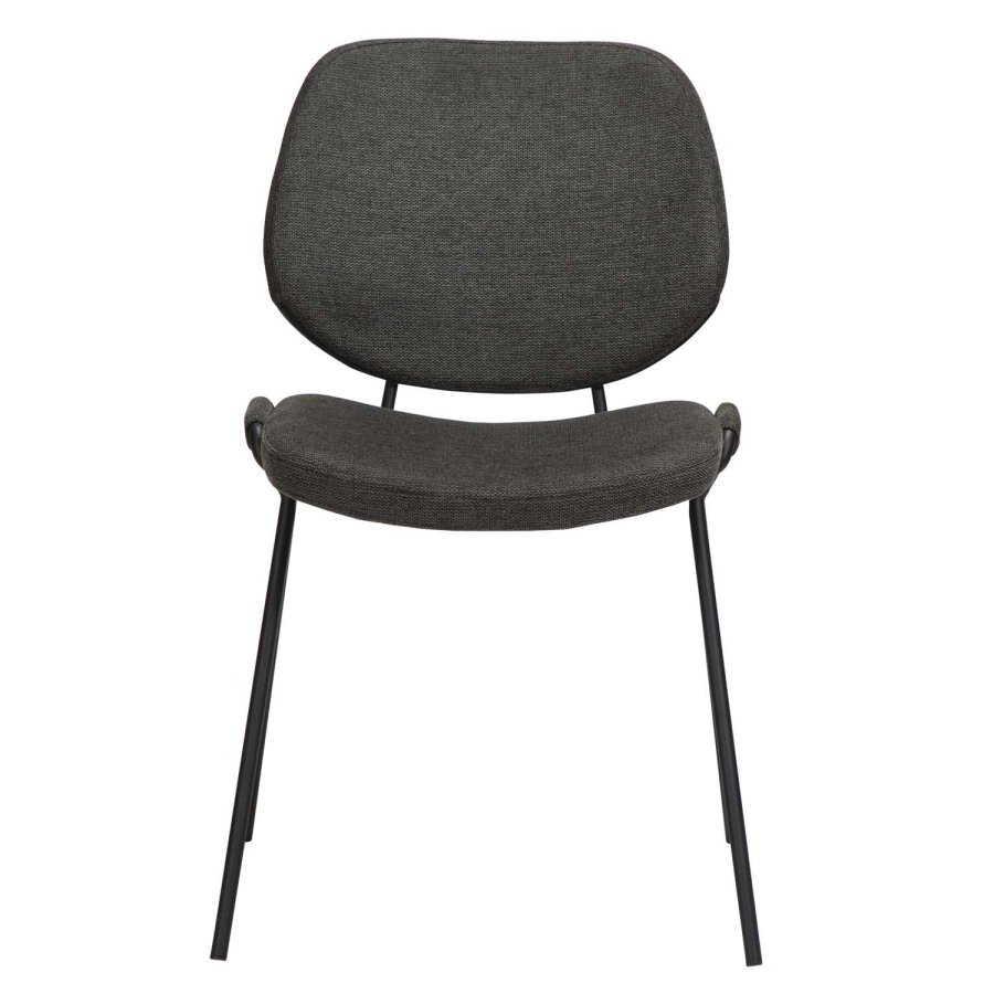 DAN-FORM Yeet Esszimmerstuhl - schwarzer Stoff und schwarzer Stahl