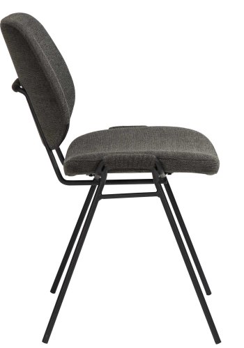 DAN-FORM Yeet Esszimmerstuhl - schwarzer Stoff und schwarzer Stahl
