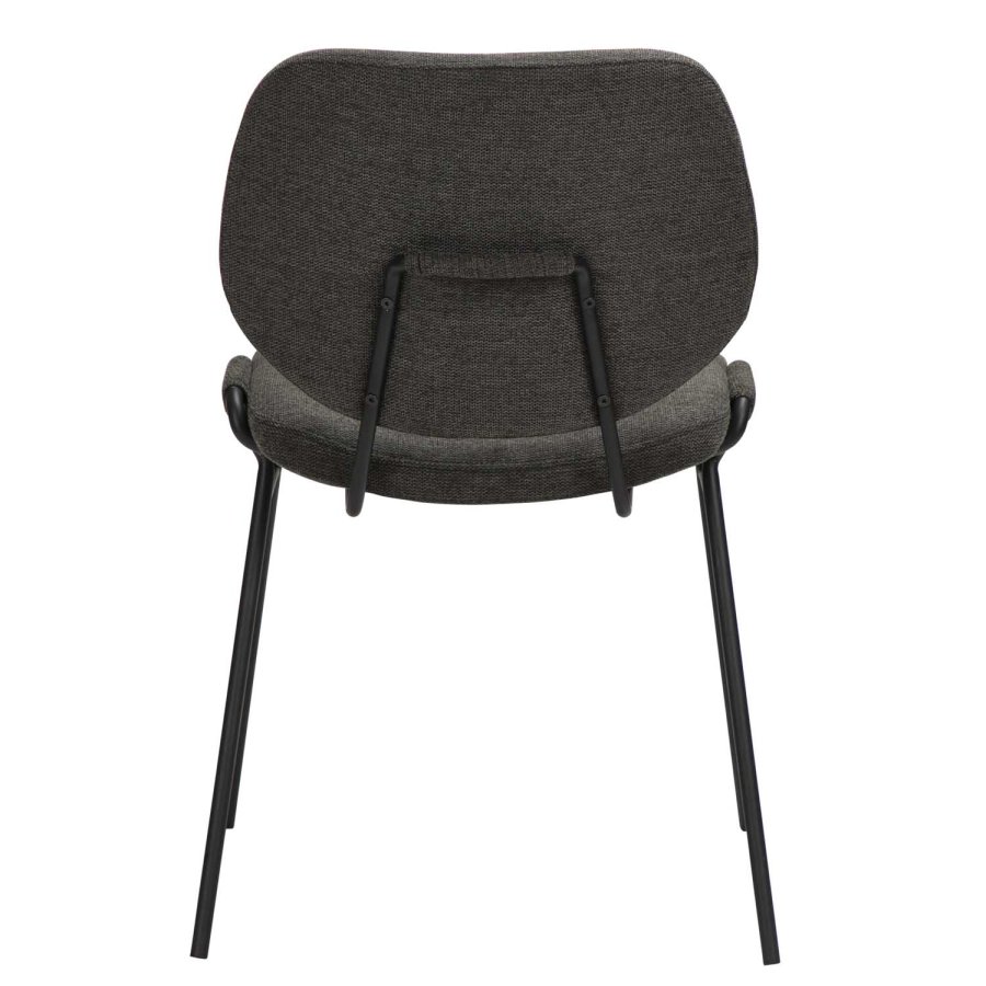 DAN-FORM Yeet Esszimmerstuhl - schwarzer Stoff und schwarzer Stahl