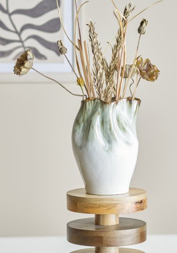 BLOOMINGVILLE Nisha vase - grn stentj (H:30)