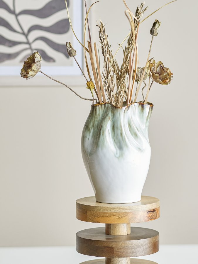 BLOOMINGVILLE Nisha vase - grn stentj (H:30)