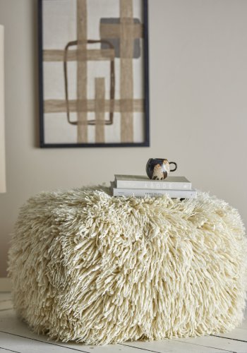 BLOOMINGVILLE Lomba puf, kvadratisk - natur uld (60x60)