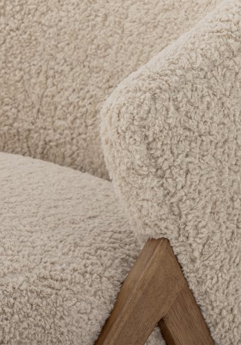 BLOOMINGVILLE Camino loungestol - naturlig stoff og brunt gummitre