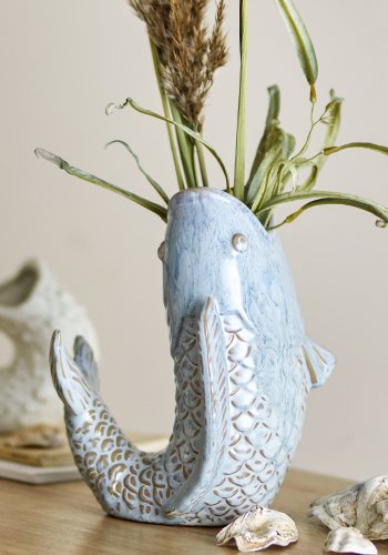 CREATIVE COLLECTION Hiro Vase, Blau, Steingut