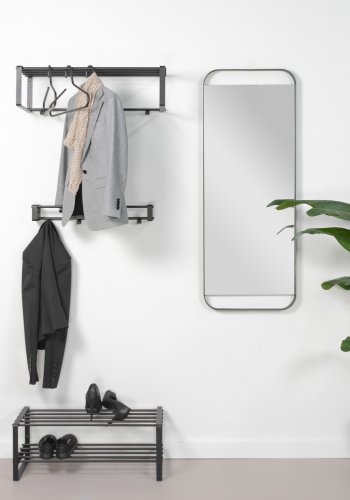 SPINDER DESIGN Rex M vgspejl, rektangulr - spejlglas og sort stl (120x46)