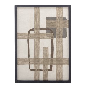 BLOOMINGVILLE Bee väggdekoration, rektangulär - brun bomull (70x50)