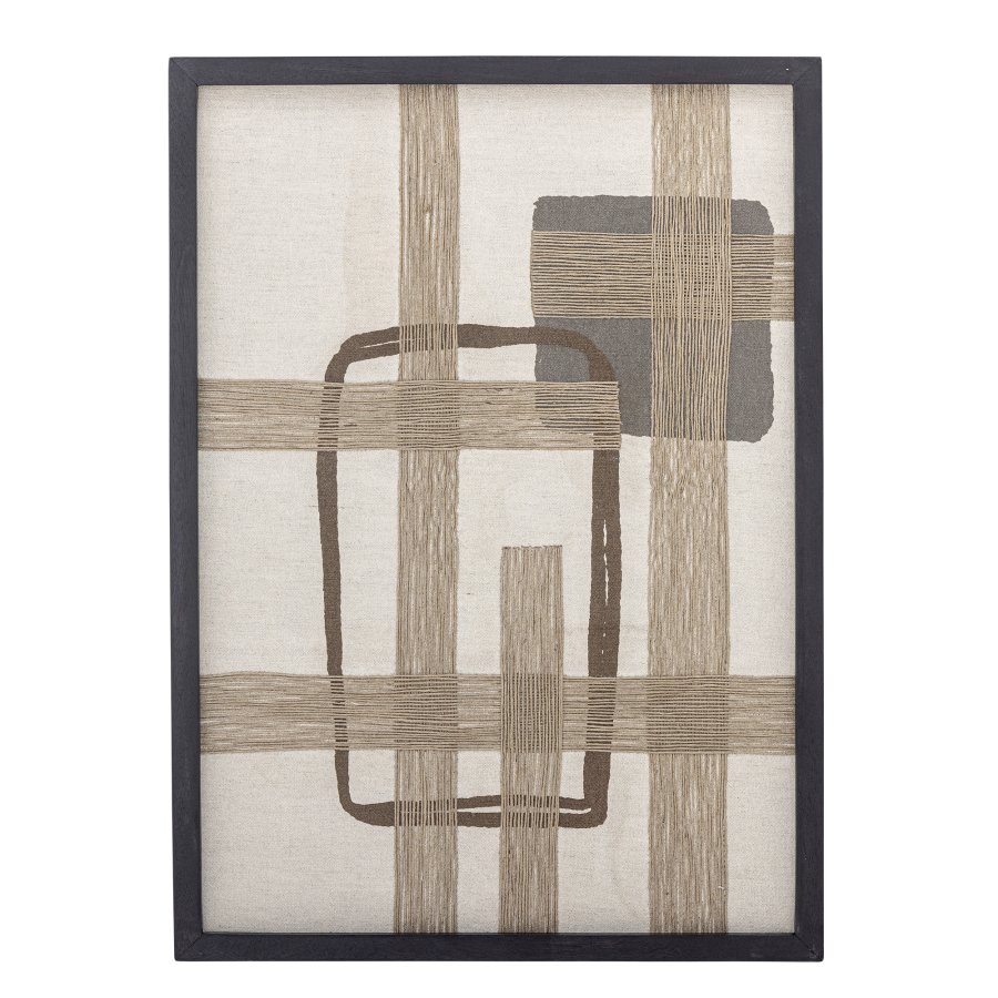 BLOOMINGVILLE Bee veggdekorasjon, rektangulr - brun bomull (70x50)