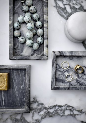 BLOOMINGVILLE Lira-krukke med lokk, hvit, marmor