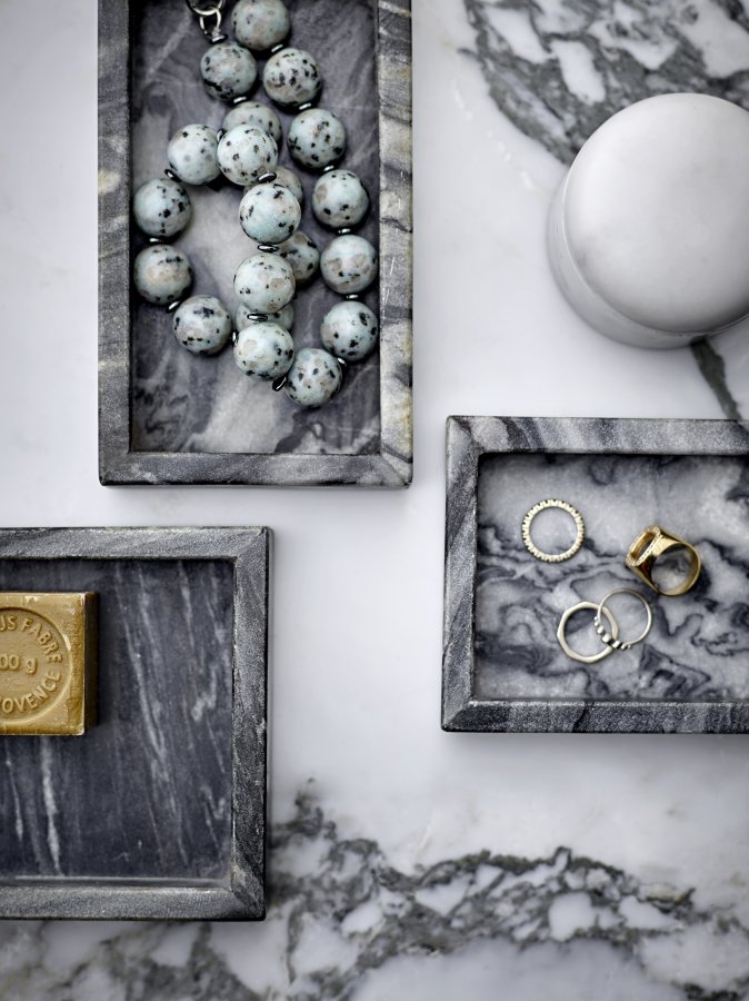 BLOOMINGVILLE Lira-krukke med lokk, hvit, marmor