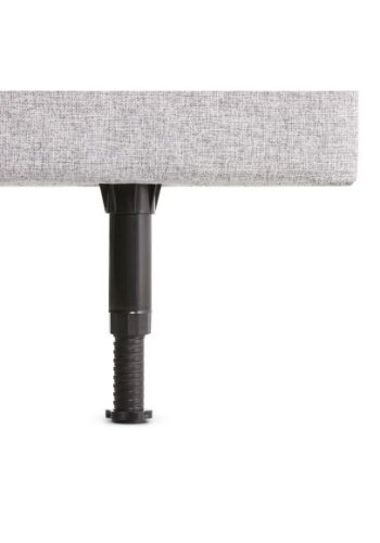 Vanlig sengegavl, hydejusterbar - lysegr polyesterstoff (L:180)