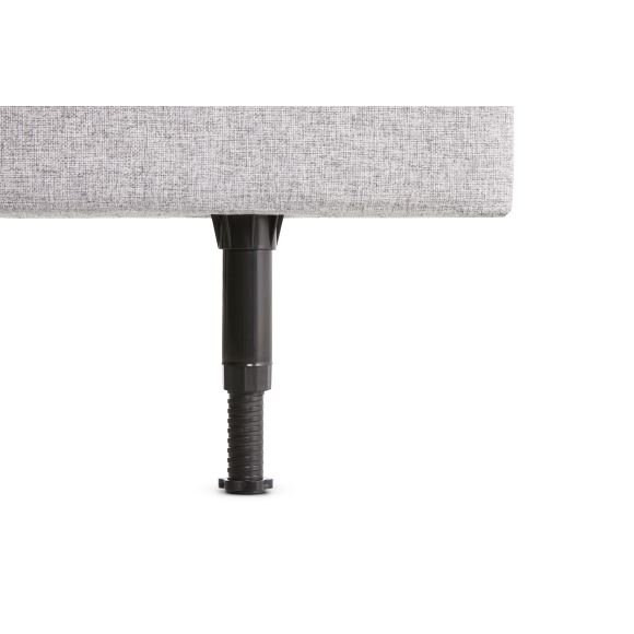 Vanlig sengegavl, hydejusterbar - lysegr polyesterstoff (L:180)